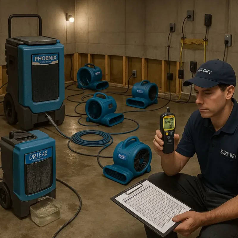 Structural Drying and Dehumidification process in Enlow, PA